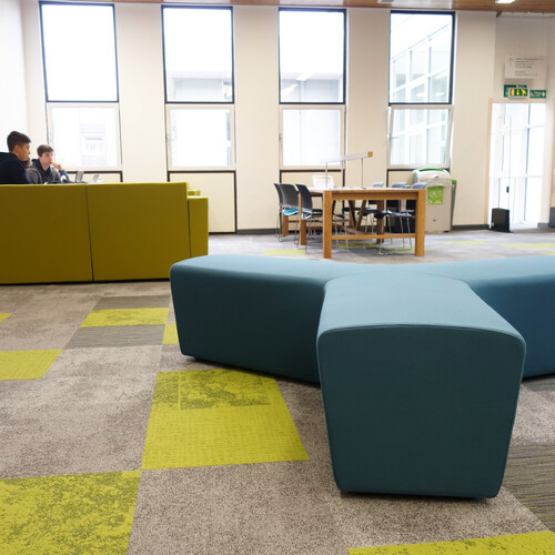 Oxford Brookes University - Wheatley Campus soft seating in breakout space